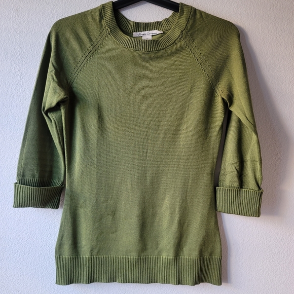 Kenneth Cole Moss Green Silk Blend Sweater - Picture 4 of 10